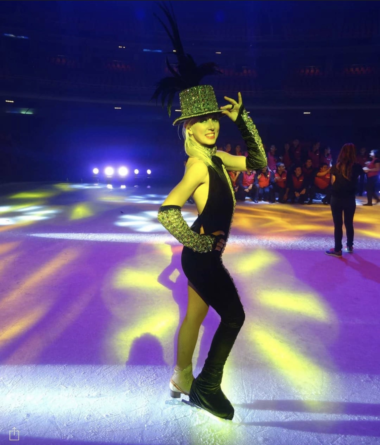 Natalia performing in a professional ice show
